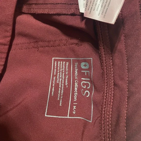 Figs Burgundy Zamora Jogger Pants - Picture 2 of 2